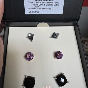 Elegant Purple and Black Onyx Earrings